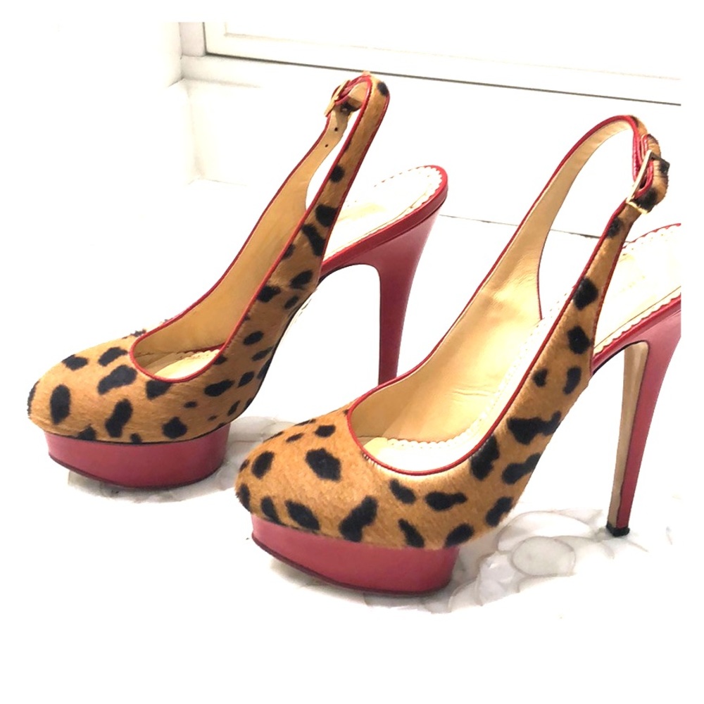 Charlotte Olympia platform animal print slingback